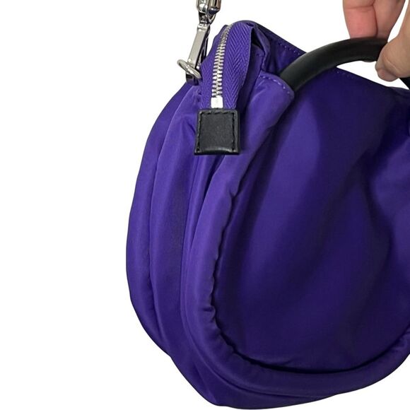 GANNI Knot Purse OS Purple Tech Fabric Mini Bag Removable Strap Baguette Style - Picture 5 of 11